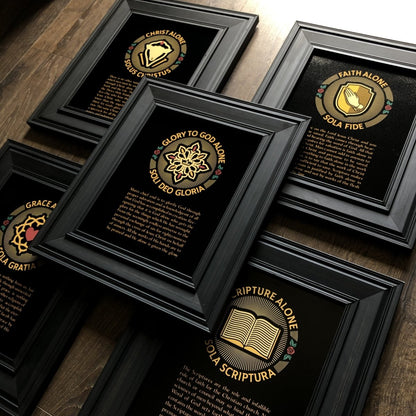 Printed Art - Five Sola Seal Set - Wall Art - The Reformed Sage - #reformed# - #reformed_gifts# - #christian_gifts#