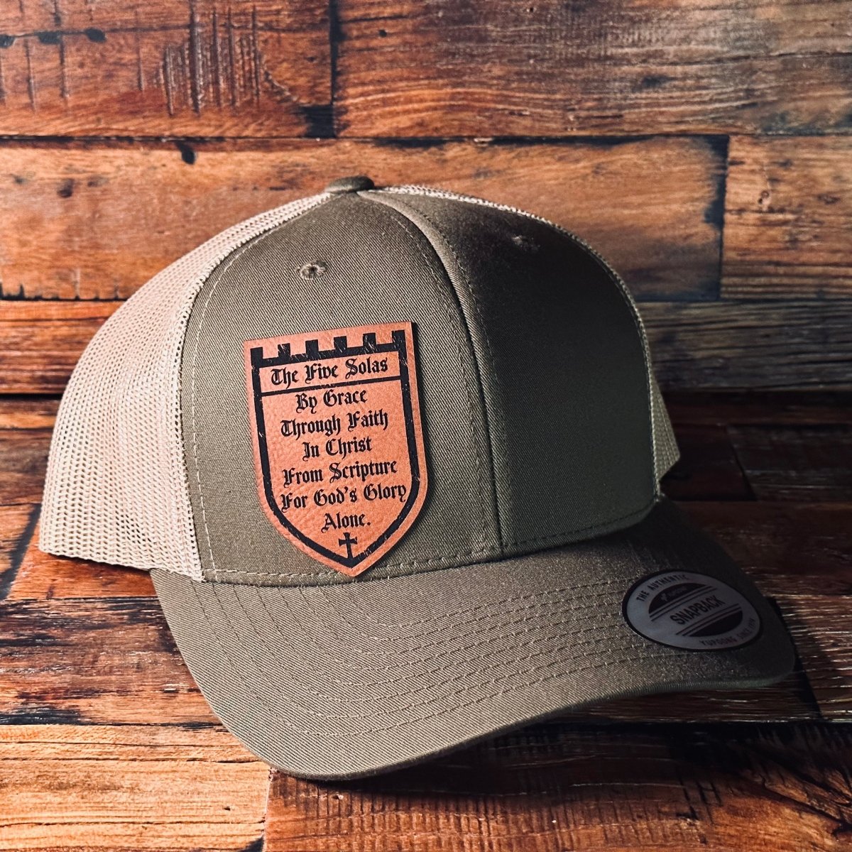 Hat - Five Solas Shield - Patch Hat - The Reformed Sage - #reformed# - #reformed_gifts# - #christian_gifts#