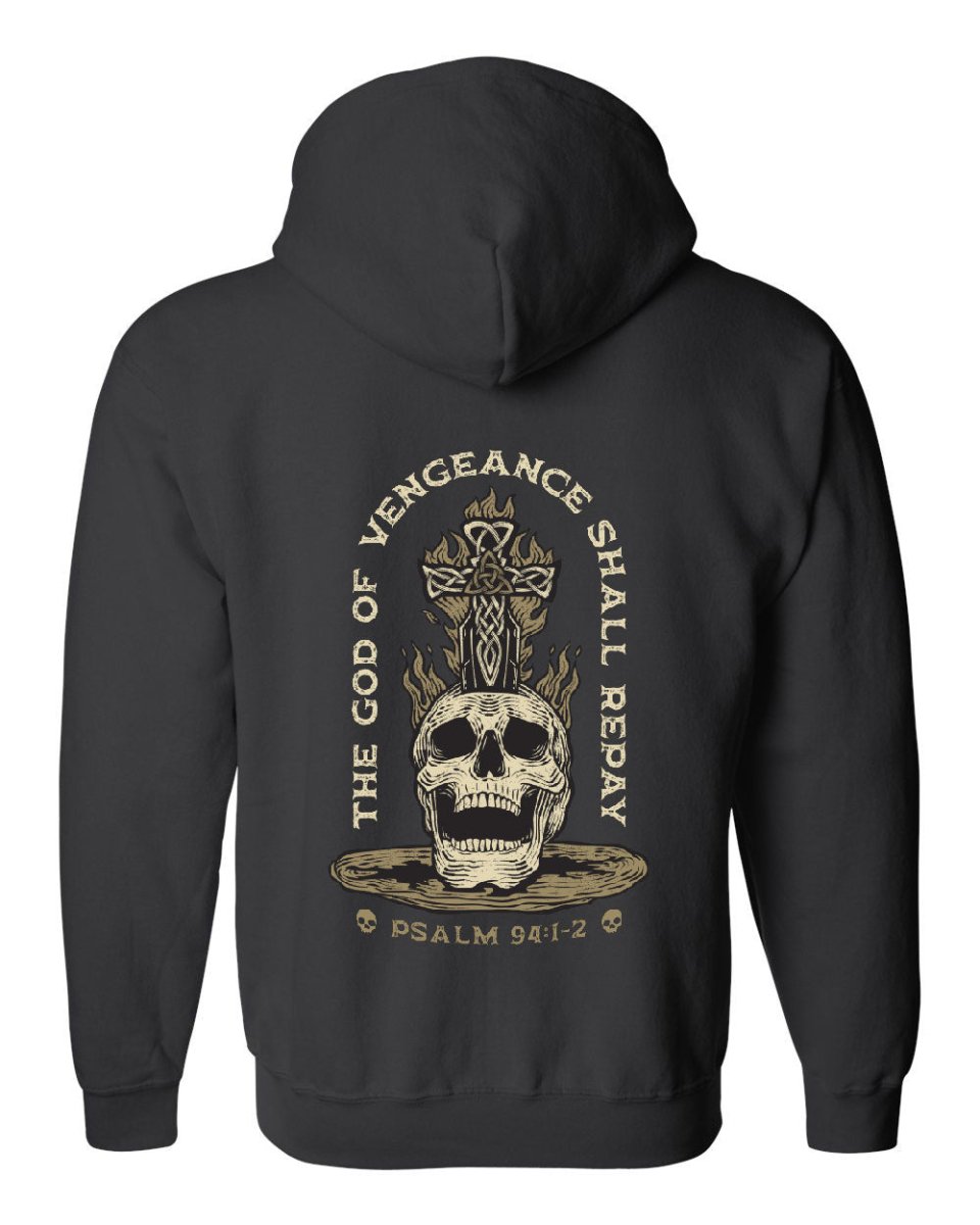 Zip up hoodie - God of Vengeance - Zip Hoodie - The Reformed Sage - #reformed# - #reformed_gifts# - #christian_gifts#