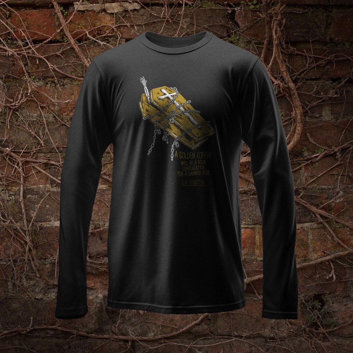LS - Golden Coffin - Long Sleeve Tee - The Reformed Sage - #reformed# - #reformed_gifts# - #christian_gifts#