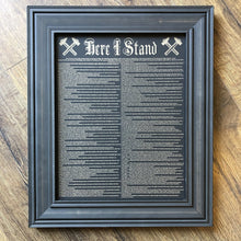 Load image into Gallery viewer, Wall art - Here I Stand (95 Theses) - Wall Art - The Reformed Sage - #reformed# - #reformed_gifts# - #christian_gifts#
