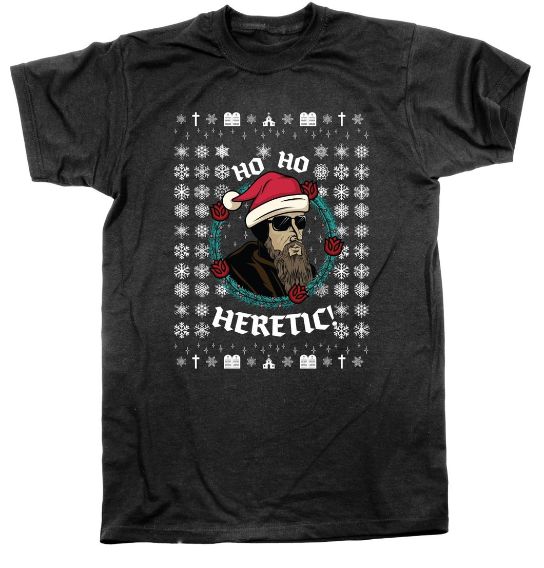 Reformed Ugly Christmas Shirts - Ho Ho Heretic | John Calvin - Ugly Christmas Shirt - The Reformed Sage - #reformed# - #reformed_gifts# - #christian_gifts#
