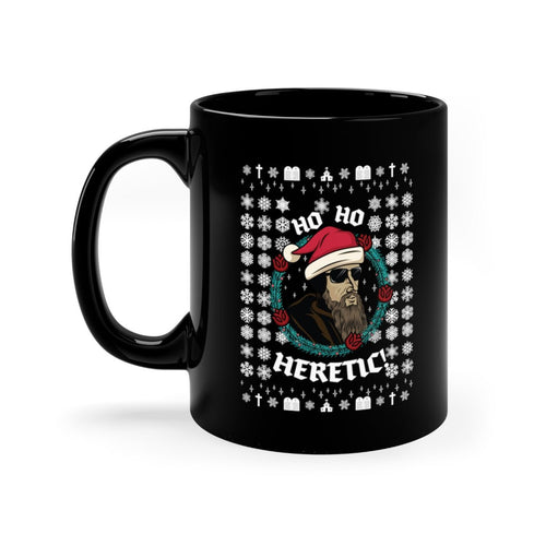 Reformed Christmas Mug - Ho Ho Heretic! Ugly Christmas Mug RETIRED - The Reformed Sage - #reformed# - #reformed_gifts# - #christian_gifts#