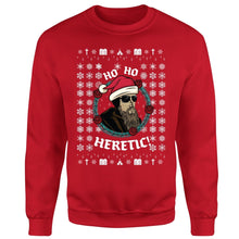 Load image into Gallery viewer, Uglysweatshirt - Ho Ho Heretic Ugly Christmas Sweatshirt - The Reformed Sage - #reformed# - #reformed_gifts# - #christian_gifts#
