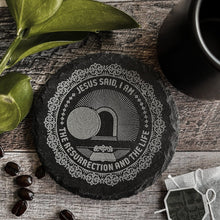 Load image into Gallery viewer, Slate Coaster - I AM Series - Slate Coaster - The Reformed Sage - #reformed# - #reformed_gifts# - #christian_gifts#
