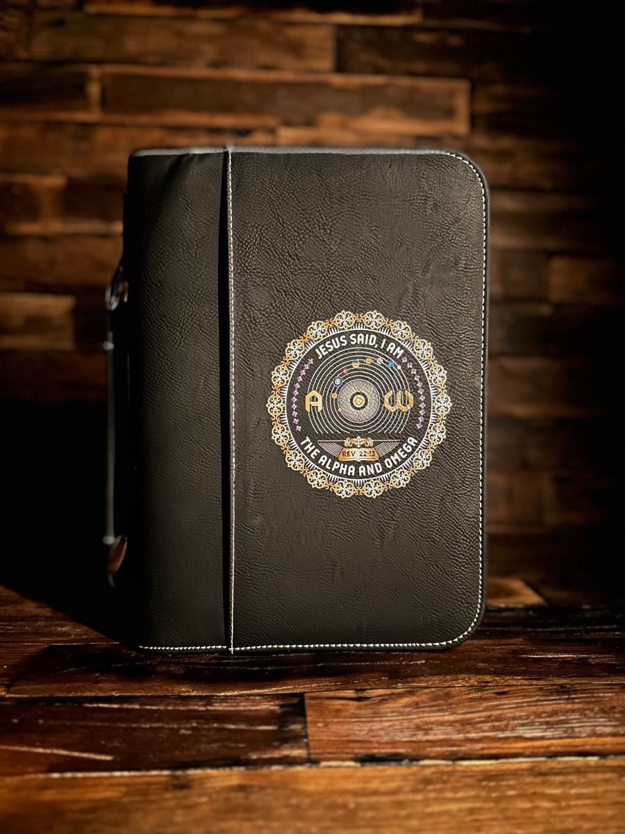 Colored Bible Cover - I AM: The Alpha and The Omega - Colored Bible Cover - The Reformed Sage - #reformed# - #reformed_gifts# - #christian_gifts#