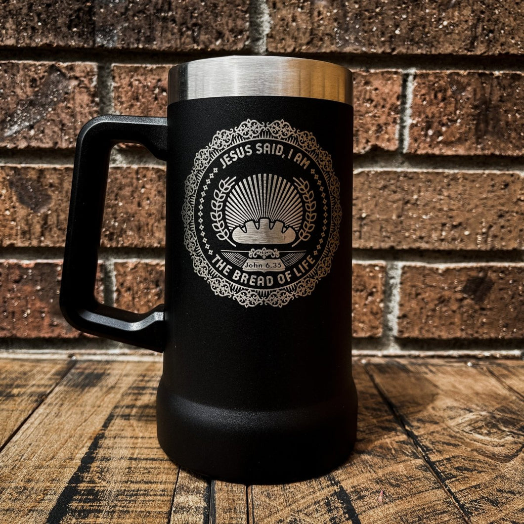24oz Stein - I AM: The Bread of Life - 24oz Stein - The Reformed Sage - #reformed# - #reformed_gifts# - #christian_gifts#