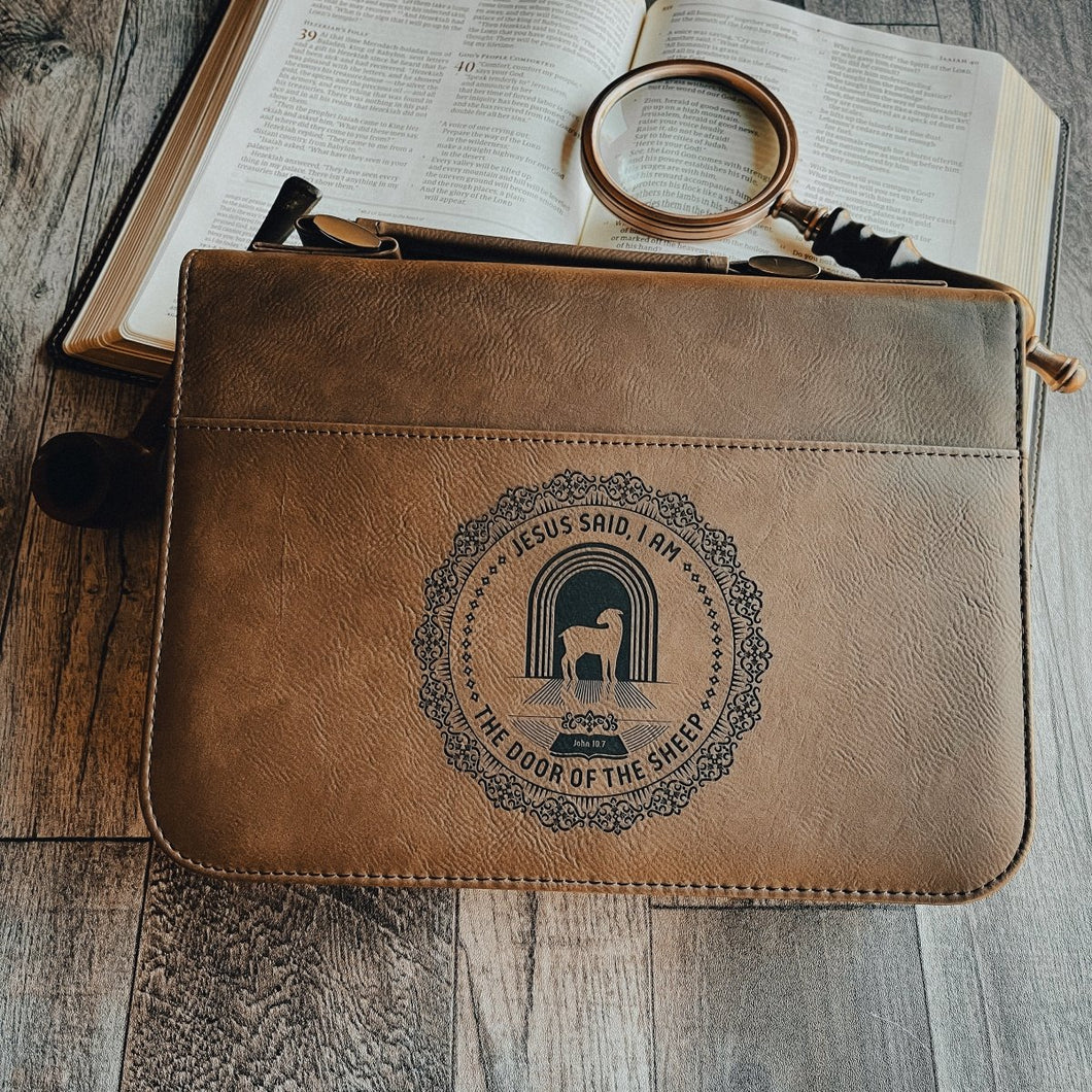 Bible Cover - I AM: The Door of the Sheep - Bible Cover - The Reformed Sage - #reformed# - #reformed_gifts# - #christian_gifts#
