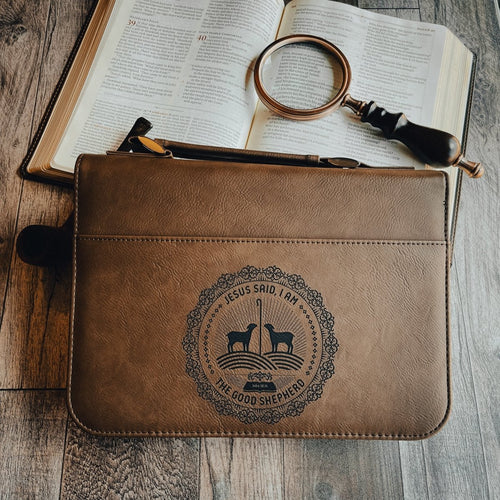 Bible Cover - I AM: The Good Shepherd - Bible Cover - The Reformed Sage - #reformed# - #reformed_gifts# - #christian_gifts#