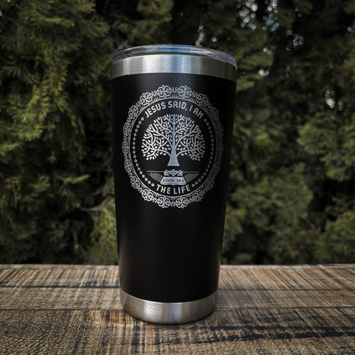 20oz tumbler - I AM: The Life - 20oz - The Reformed Sage - #reformed# - #reformed_gifts# - #christian_gifts#