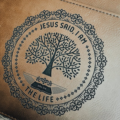 Bible Cover - I AM: The Life - Bible Cover - The Reformed Sage - #reformed# - #reformed_gifts# - #christian_gifts#