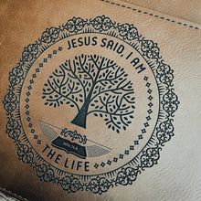 Load image into Gallery viewer, Bible Cover - I AM: The Life - Bible Cover - The Reformed Sage - #reformed# - #reformed_gifts# - #christian_gifts#

