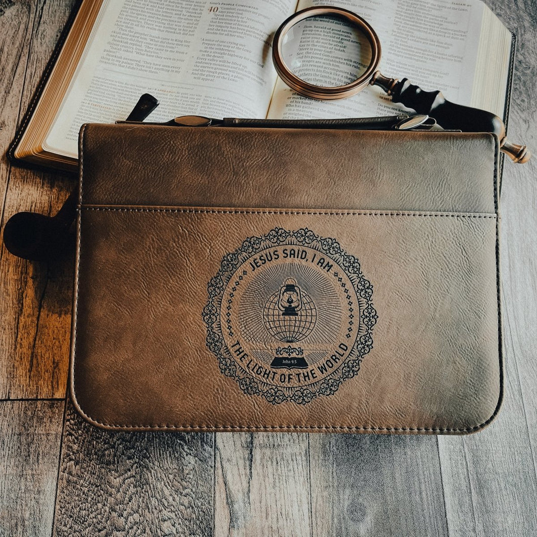 Bible Cover - I AM: The Light of the World - Bible Cover - The Reformed Sage - #reformed# - #reformed_gifts# - #christian_gifts#