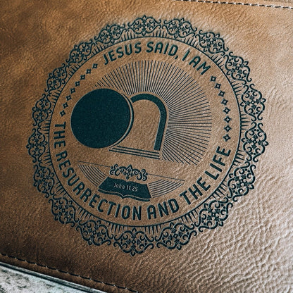 Bible Cover - I AM: The Resurrection and the Life - Bible Cover - The Reformed Sage - #reformed# - #reformed_gifts# - #christian_gifts#