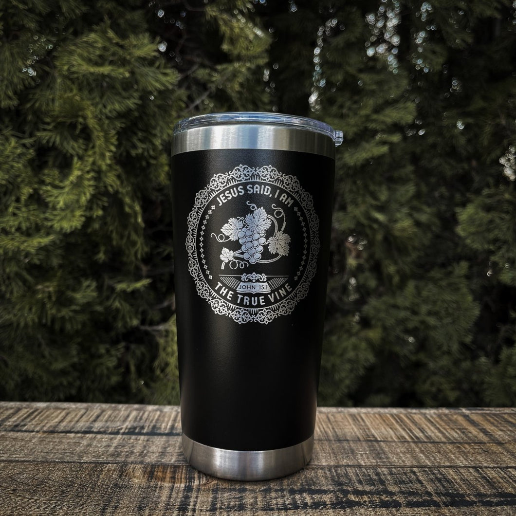 20oz tumbler - I AM: The Vine - 20oz - The Reformed Sage - #reformed# - #reformed_gifts# - #christian_gifts#