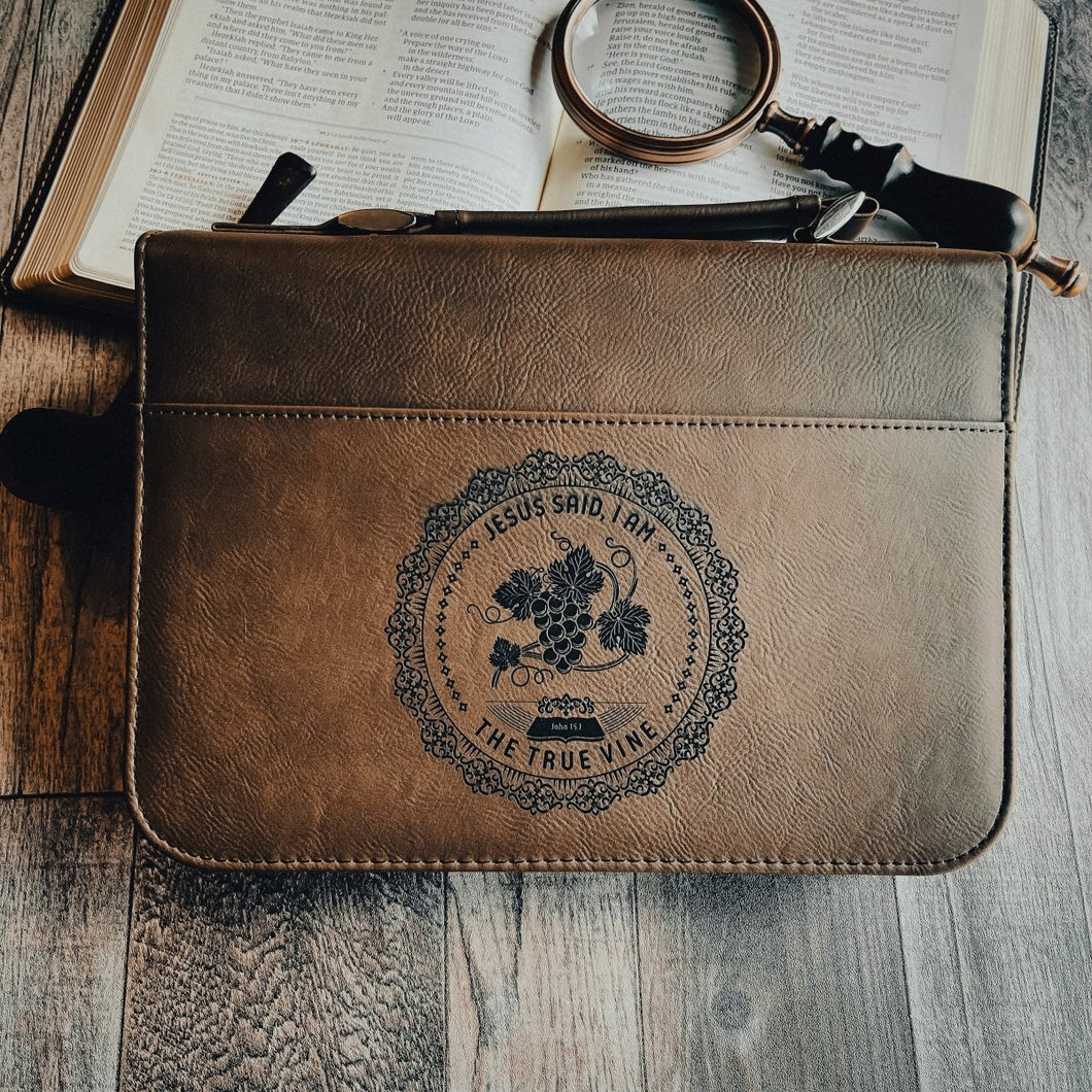 Bible Cover - I AM: The Vine - Bible Cover - The Reformed Sage - #reformed# - #reformed_gifts# - #christian_gifts#