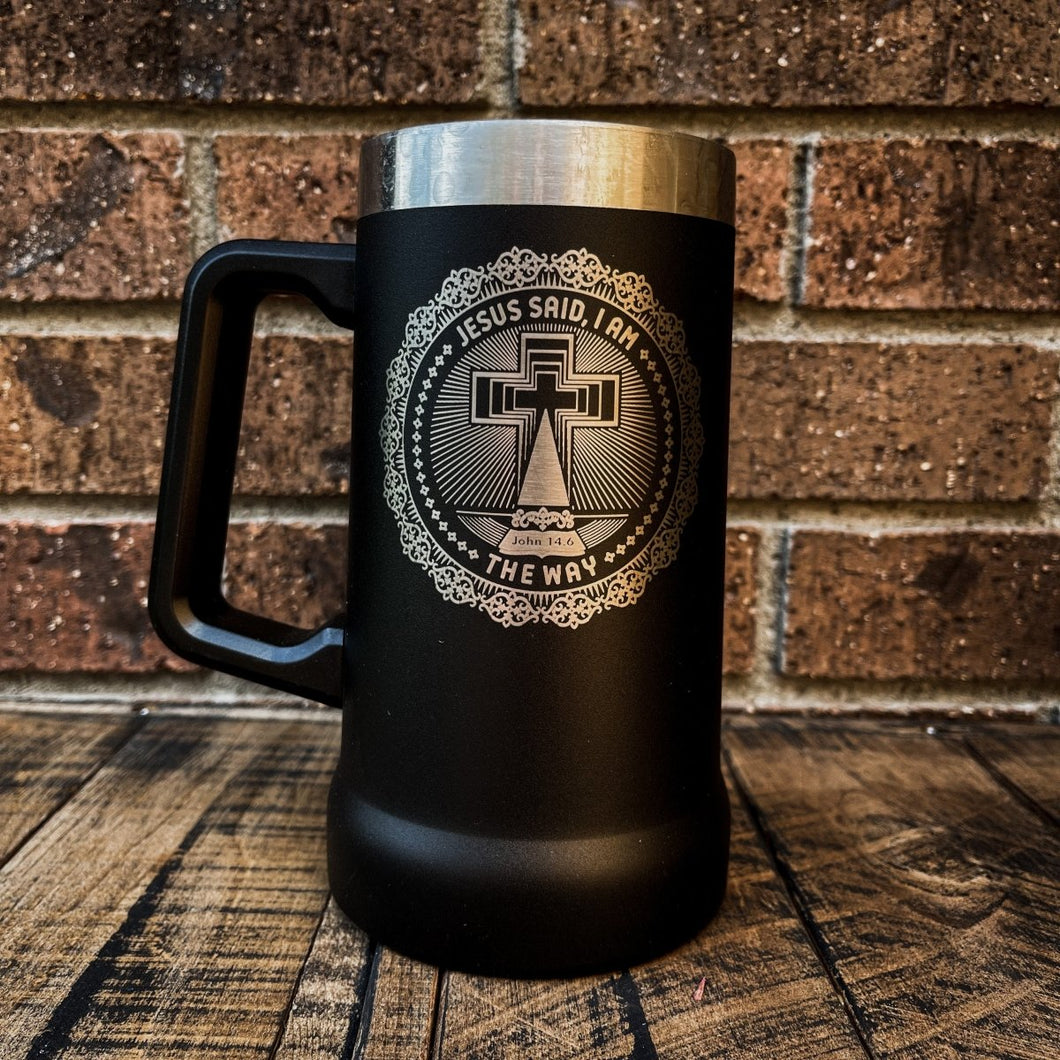 24oz Stein - I AM: The Way - 24oz Stein - The Reformed Sage - #reformed# - #reformed_gifts# - #christian_gifts#