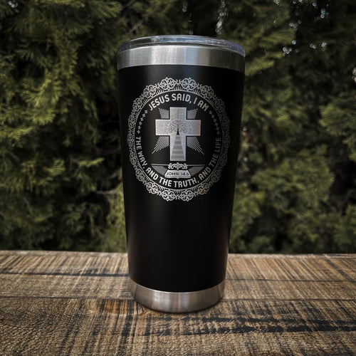 20oz tumbler - I AM: The Way, and The Truth, and The Life - 20oz - The Reformed Sage - #reformed# - #reformed_gifts# - #christian_gifts#