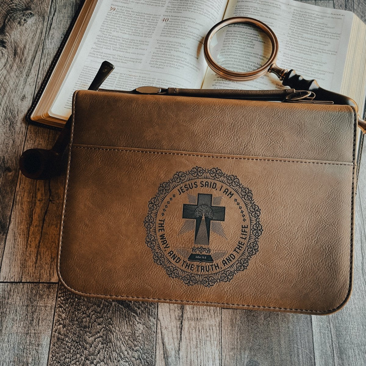 Bible Cover - I AM: The Way, and The Truth, and The Life - Bible Cover - The Reformed Sage - #reformed# - #reformed_gifts# - #christian_gifts#