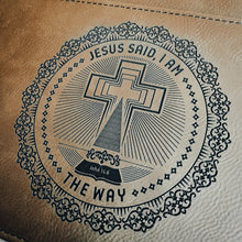 Load image into Gallery viewer, Bible Cover - I AM: The Way - Bible Cover - The Reformed Sage - #reformed# - #reformed_gifts# - #christian_gifts#
