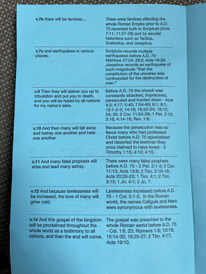 Book - Matthew 24 Cheat Sheet - PDF - The Reformed Sage - #reformed# - #reformed_gifts# - #christian_gifts#