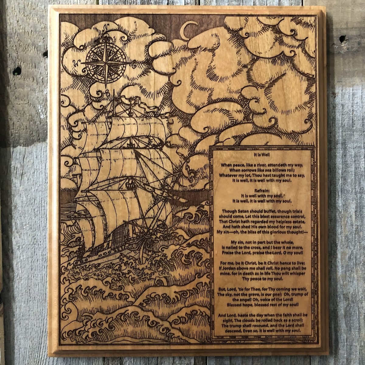 Engravedwood - It Is Well - Engraved Wood Art - The Reformed Sage - #reformed# - #reformed_gifts# - #christian_gifts#