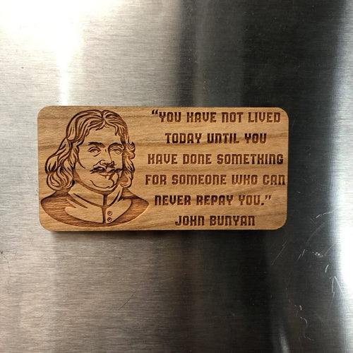 Magnet - John Bunyan - Wood Magnet - The Reformed Sage - #reformed# - #reformed_gifts# - #christian_gifts#