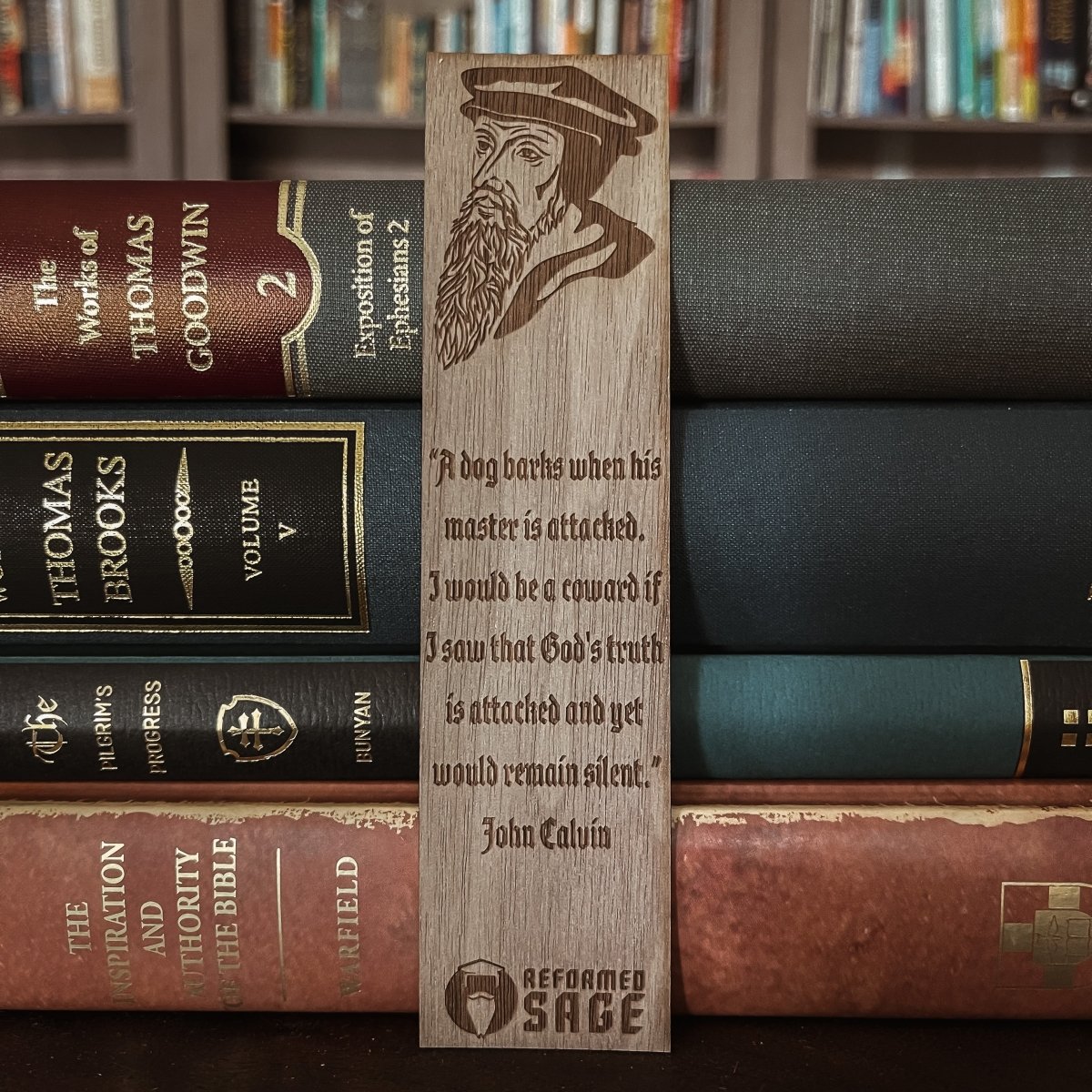 CHRISTIAN BOOKMARKS - John Calvin - Bookmark - The Reformed Sage - #reformed# - #reformed_gifts# - #christian_gifts#