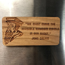 Load image into Gallery viewer, Magnet - John Calvin - Wood Magnet - The Reformed Sage - #reformed# - #reformed_gifts# - #christian_gifts#
