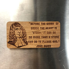 Load image into Gallery viewer, Magnet - John Owen - Wood Magnet - The Reformed Sage - #reformed# - #reformed_gifts# - #christian_gifts#
