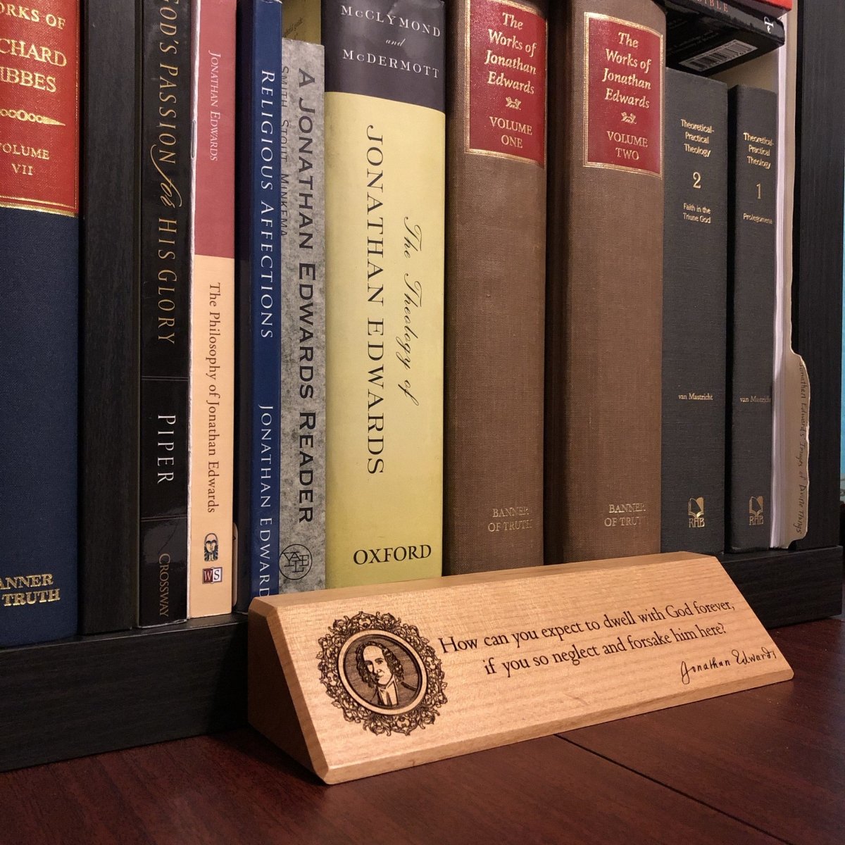 desk plaque - Jonathan Edwards - Desk plaque - The Reformed Sage - #reformed# - #reformed_gifts# - #christian_gifts#