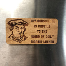 Load image into Gallery viewer, Magnet - Martin Luther - Wood Magnet - The Reformed Sage - #reformed# - #reformed_gifts# - #christian_gifts#
