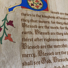 Load image into Gallery viewer, Illuminated Manuscript - Matthew 5 - Illuminated Manuscript - The Reformed Sage - #reformed# - #reformed_gifts# - #christian_gifts#
