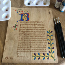Load image into Gallery viewer, Illuminated Manuscript - Matthew 5 - Illuminated Manuscript - The Reformed Sage - #reformed# - #reformed_gifts# - #christian_gifts#
