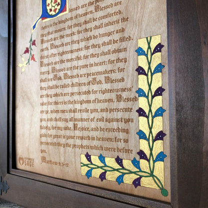 Illuminated Manuscript - Matthew 5 - Illuminated Manuscript - The Reformed Sage - #reformed# - #reformed_gifts# - #christian_gifts#