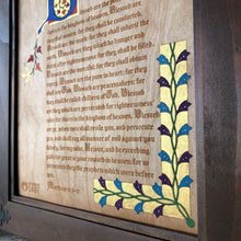 Load image into Gallery viewer, Illuminated Manuscript - Matthew 5 - Illuminated Manuscript - The Reformed Sage - #reformed# - #reformed_gifts# - #christian_gifts#
