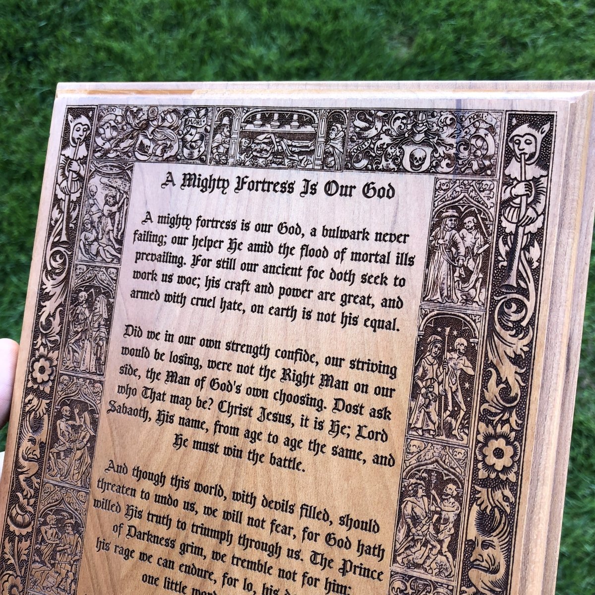 Engravedwood - Mighty Fortress - Engraved Wood Art - The Reformed Sage - #reformed# - #reformed_gifts# - #christian_gifts#