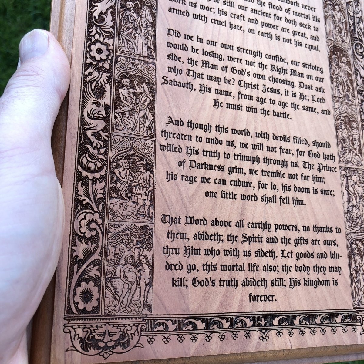 Engravedwood - Mighty Fortress - Engraved Wood Art - The Reformed Sage - #reformed# - #reformed_gifts# - #christian_gifts#