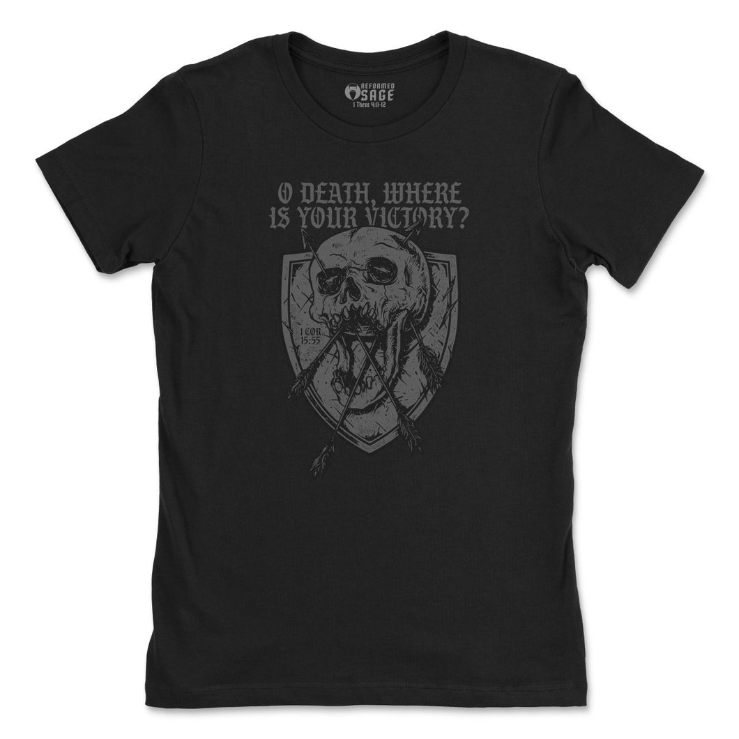- O Death - Womens Tee - The Reformed Sage - #reformed# - #reformed_gifts# - #christian_gifts#