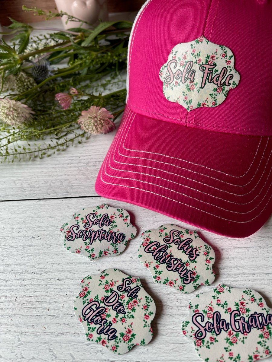 Hat - Pink - Patch Hat - The Reformed Sage - #reformed# - #reformed_gifts# - #christian_gifts#