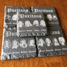 Load image into Gallery viewer, Slate Coaster - Puritans - Slate Coaster - The Reformed Sage - #reformed# - #reformed_gifts# - #christian_gifts#

