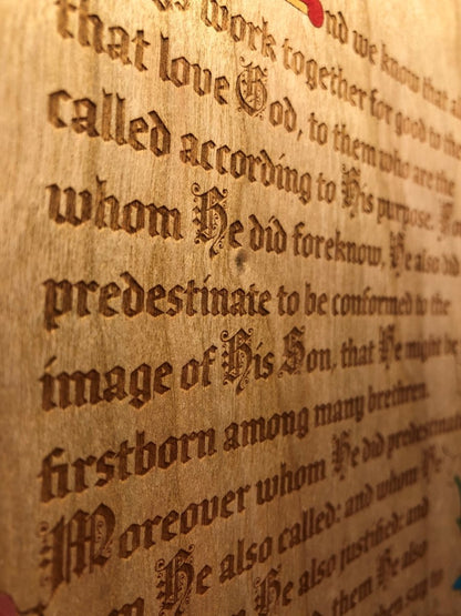 Illuminated Manuscript - Romans 8 - Illuminated Manuscript - The Reformed Sage - #reformed# - #reformed_gifts# - #christian_gifts#