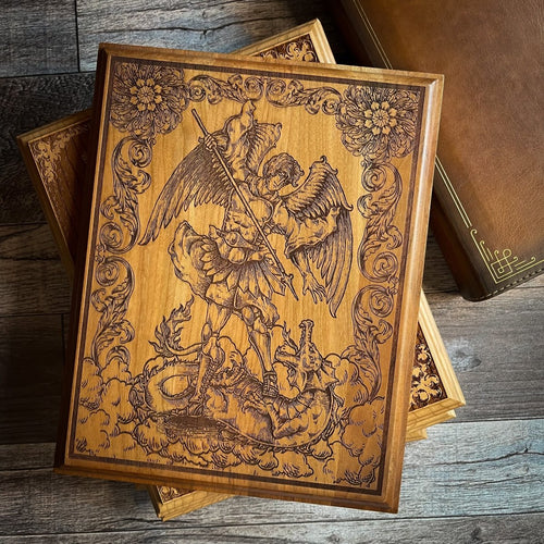 Engravedwood - Satan Cast Out - Engraved Wood Art - The Reformed Sage - #reformed# - #reformed_gifts# - #christian_gifts#