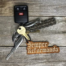 Load image into Gallery viewer, Keyring - Semper Reformanda - Keychain - The Reformed Sage - #reformed# - #reformed_gifts# - #christian_gifts#
