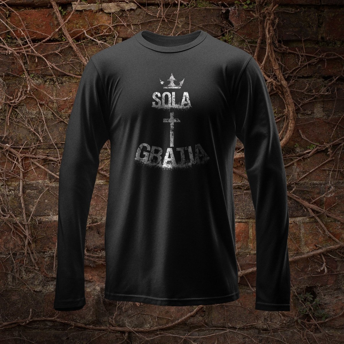 LS - Sola Gratia Grunge - Long Sleeve Tee - The Reformed Sage - #reformed# - #reformed_gifts# - #christian_gifts#