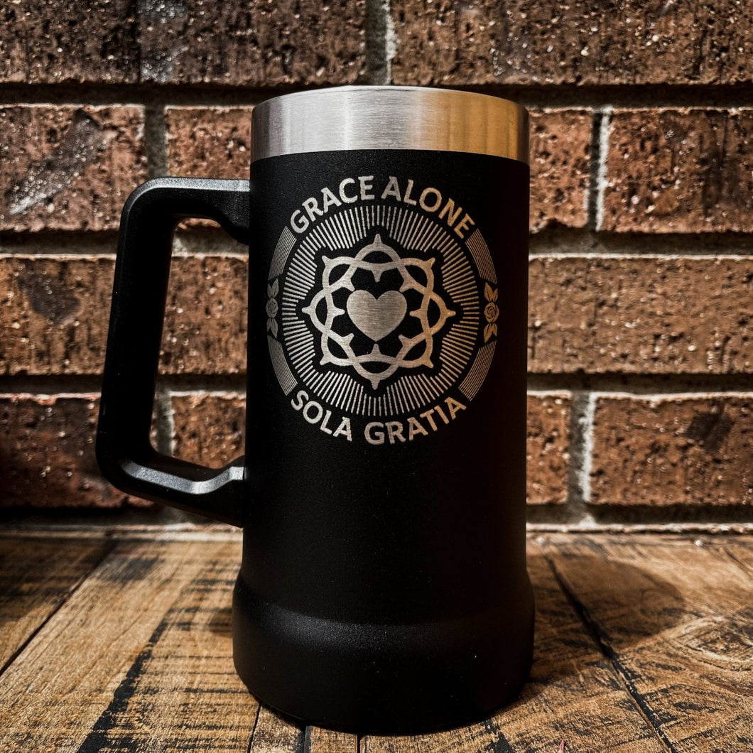 24oz Stein - Sola Gratia Seal - 24oz Stein - The Reformed Sage - #reformed# - #reformed_gifts# - #christian_gifts#