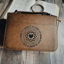 Load image into Gallery viewer, Bible Cover - Sola Gratia Seal - Bible Cover - The Reformed Sage - #reformed# - #reformed_gifts# - #christian_gifts#
