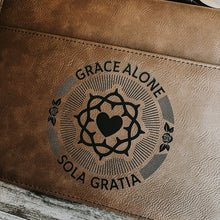 Load image into Gallery viewer, Bible Cover - Sola Gratia Seal - Bible Cover - The Reformed Sage - #reformed# - #reformed_gifts# - #christian_gifts#
