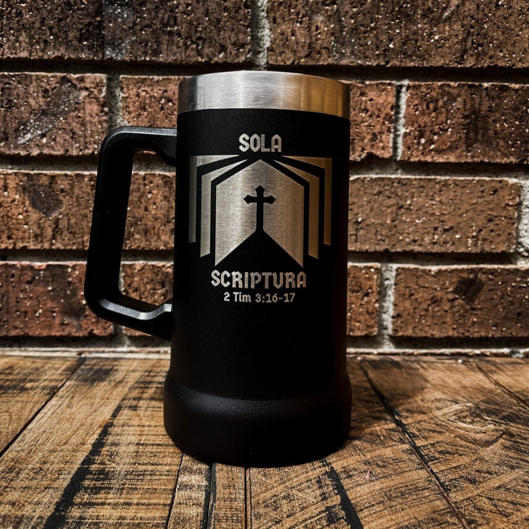 24oz Stein - Sola Scriptura - 24oz Stein - The Reformed Sage - #reformed# - #reformed_gifts# - #christian_gifts#