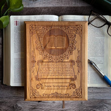Load image into Gallery viewer, Engravedwood - Sola Scriptura - Engraved Wood Art - The Reformed Sage - #reformed# - #reformed_gifts# - #christian_gifts#

